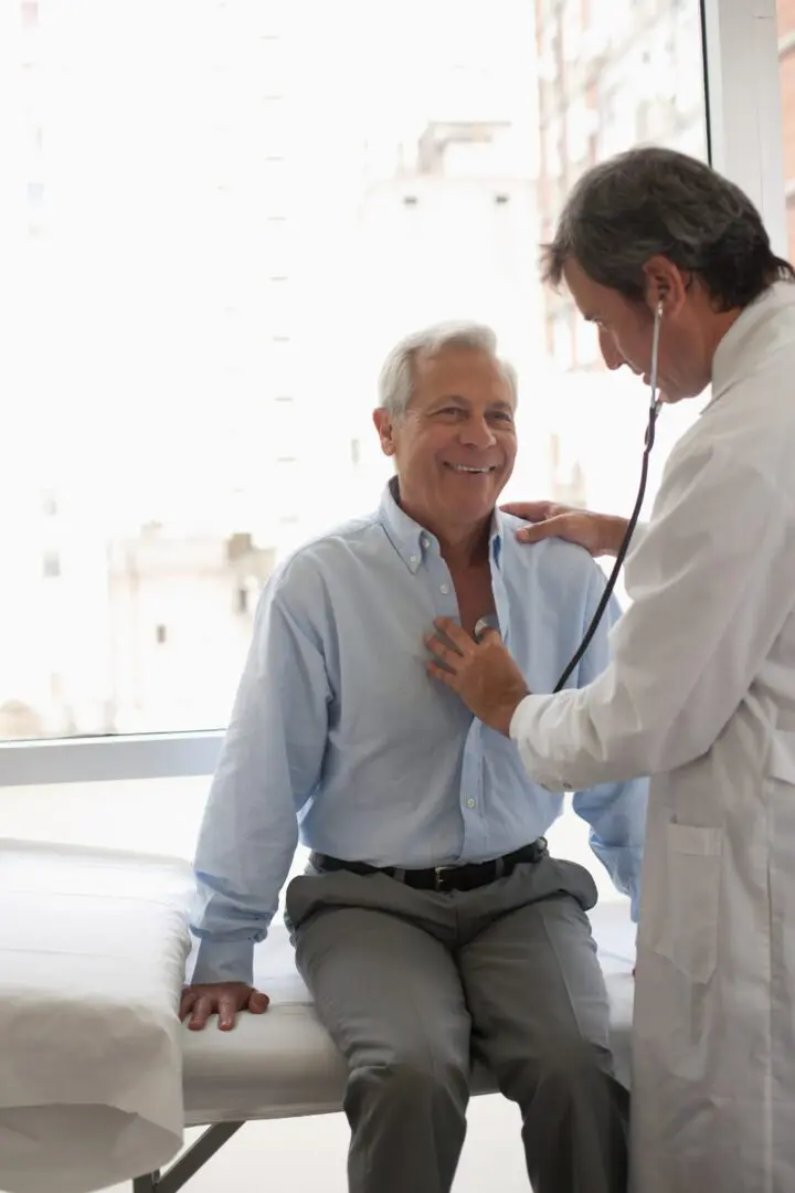 Medical examination in a clinic room